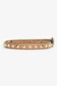 Valentino Beige Leather Rockstud Thin Belt Size 80