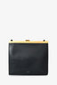 Celine Black Leather Small Clasp Shoulder Bag