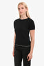 The Row Black White Edge Cashmere Short Sleeve Top Size S