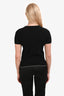 The Row Black White Edge Cashmere Short Sleeve Top Size S