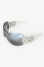 Bvlgari Grey Crystal Embellished Shield Sunglasses