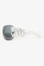 Bvlgari Grey Crystal Embellished Shield Sunglasses