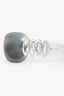 Bvlgari Grey Crystal Embellished Shield Sunglasses