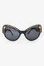 Versace Black Acrylic Studded Cat Eye Sunglasses