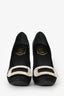 Roger Vivier Black Satin Crystal Embellished Buckle Heels Size 36