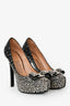 Salvatore Ferragamo Black Studded Bow Detail Heels Size 6