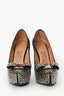 Salvatore Ferragamo Black Studded Bow Detail Heels Size 6