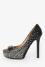 Salvatore Ferragamo Black Studded Bow Detail Heels Size 6