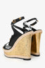 Versace Black Leather Medusa Espadrille Heels Size 36