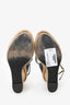 Versace Black Leather Medusa Espadrille Heels Size 36