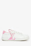 Louis Vuitton White/Pink Leather Charlie Sneakers Size 39