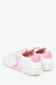 Louis Vuitton White/Pink Leather Charlie Sneakers Size 39