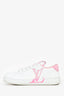 Louis Vuitton White/Pink Leather Charlie Sneakers Size 39
