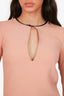 Gucci Light Pink Long Sleeve Keyhole Detail Mini Dress Size XXS