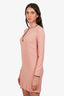 Gucci Light Pink Long Sleeve Keyhole Detail Mini Dress Size XXS