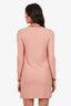 Gucci Light Pink Long Sleeve Keyhole Detail Mini Dress Size XXS