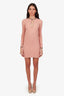 Gucci Light Pink Long Sleeve Keyhole Detail Mini Dress Size XXS