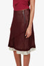 Louis Vuitton Purple Chiffon Flared Midi Skirt Size 36