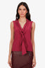 Gucci Berry Silk Ruffled Blouse Size 38