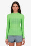 Marine Serre Green Lace Long Sleeve Top Size M