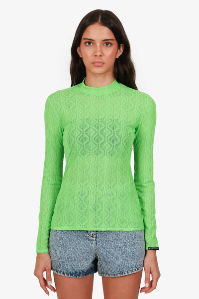 Marine Serre Green Lace Long Sleeve Top Size M – Mine & Yours