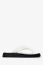 The Row White/Black Suede/Leather Ginza Platformed Flip Flop Size 40