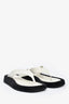 The Row White/Black Suede/Leather Ginza Platformed Flip Flop Size 40