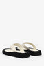 The Row White/Black Suede/Leather Ginza Platformed Flip Flop Size 40