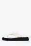 The Row White/Black Suede/Leather Ginza Platformed Flip Flop Size 40