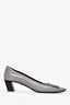 Roger Vivier Grey Leather Square Toe Pumps Size 9