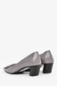 Roger Vivier Grey Leather Square Toe Pumps Size 9