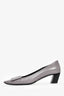Roger Vivier Grey Leather Square Toe Pumps Size 9