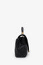 Saint Laurent Black Chevron Leather Medium College Bag With Chain