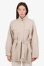 Hermès Cream 'Blanc Sable' Wool Double Sided Short Coat Size 38