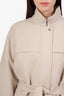 Hermès Cream 'Blanc Sable' Wool Double Sided Short Coat Size 38