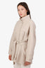 Hermès Cream 'Blanc Sable' Wool Double Sided Short Coat Size 38