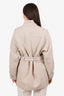Hermès Cream 'Blanc Sable' Wool Double Sided Short Coat Size 38