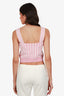 Pre-Loved Chanel™ 2025 Pink/White Striped Cashmere Cropped Tank Top Size 38