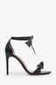 Alexandre Birman Black Leather Open Toe Heels Size 40