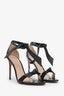 Alexandre Birman Black Leather Open Toe Heels Size 40