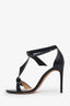 Alexandre Birman Black Leather Open Toe Heels Size 40