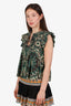 Sea New York Green Patterned Cotton Blouse Size XS