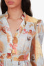 Zimmermann Blue/Yellow Floral Linen Long Sleeve Mini Dress Size 0