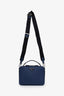Prada Blue Saffiano Leather Brique Handle Bag With Strap