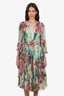Dolce & Gabbana Floral Printed Silk Wrap Dress Size 46