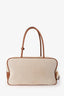 Miu Miu Cream Canvas Brown Leather Beau Tote Bag