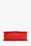 Pre-Loved Chanel™ 2013-14 Red Lambskin Medium Boy Bag