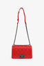 Pre-Loved Chanel™ 2013-14 Red Lambskin Medium Boy Bag