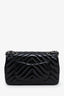 Pre-Loved Chanel™ 2009-10 Black Patent Chevron Medium Single Flap Bag