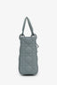 Christian Dior 2021 Grey Matte Cannage Leather Small Lady Dior Top Handle With Strap